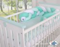 My Sweet Baby Ochraniacz warkocz pleciony do łóżeczka - biało-miętowy