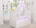 My Sweet Baby Ochraniacz warkocz pleciony do łóżeczka - biało- różowo-miętowy