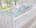 My Sweet Baby Ochraniacz warkocz pleciony do łóżeczka - biało-szaro-miętowy