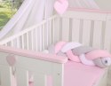 My Sweet Baby Ochraniacz warkocz pleciony do łóżeczka - biało-szaro-różowy