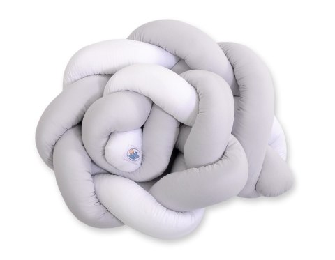 My Sweet Baby Ochraniacz warkocz pleciony do łóżeczka - biało szary