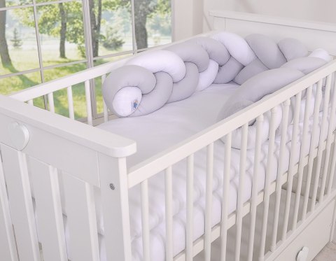 My Sweet Baby Ochraniacz warkocz pleciony do łóżeczka - biało szary
