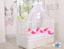 My Sweet Baby Ochraniacz warkocz pleciony do łóżeczka - biały-różowy-ciemnoróżowy