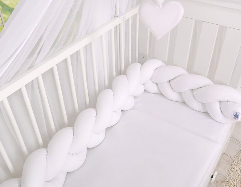 My Sweet Baby Ochraniacz warkocz pleciony do łóżeczka - biały