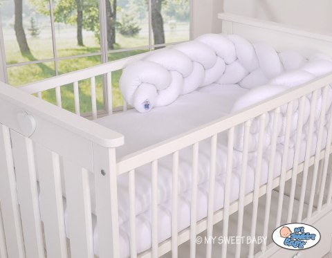 My Sweet Baby Ochraniacz warkocz pleciony do łóżeczka - biały