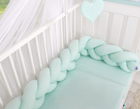 My Sweet Baby Ochraniacz warkocz pleciony do łóżeczka -miętowy