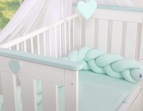 My Sweet Baby Ochraniacz warkocz pleciony do łóżeczka -miętowy