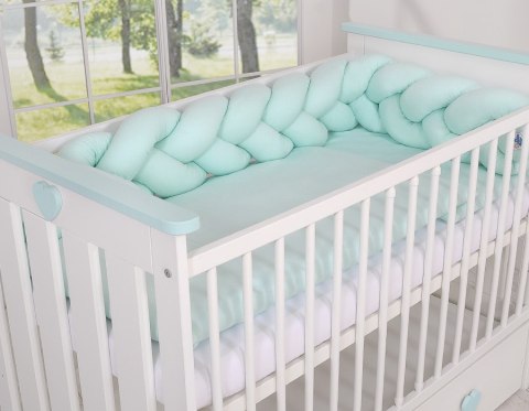 My Sweet Baby Ochraniacz warkocz pleciony do łóżeczka -miętowy