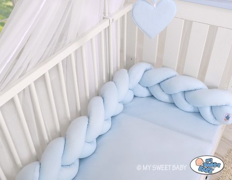 My Sweet Baby Ochraniacz warkocz pleciony do łóżeczka - niebieski