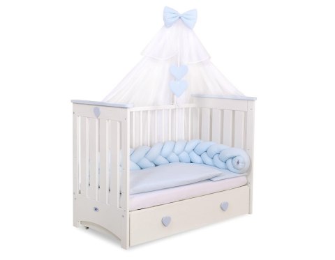 My Sweet Baby Ochraniacz warkocz pleciony do łóżeczka - niebieski