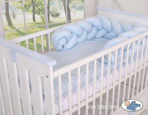 My Sweet Baby Ochraniacz warkocz pleciony do łóżeczka - niebieski