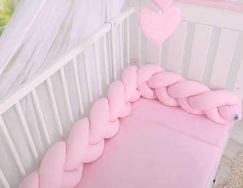 My Sweet Baby Ochraniacz warkocz pleciony do łóżeczka - różowy