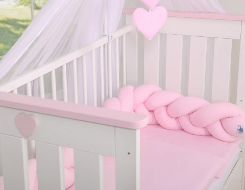 My Sweet Baby Ochraniacz warkocz pleciony do łóżeczka - różowy