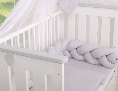 My Sweet Baby Ochraniacz warkocz pleciony do łóżeczka - szare