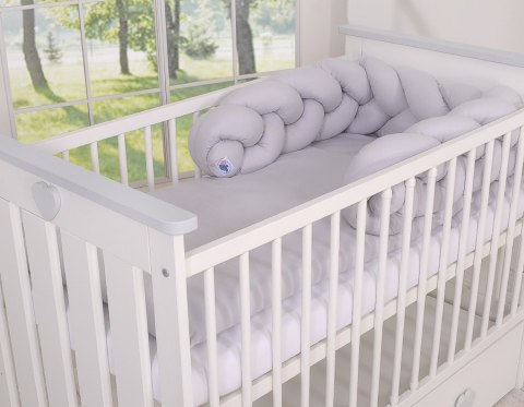 My Sweet Baby Ochraniacz warkocz pleciony do łóżeczka - szare